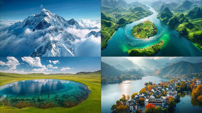中国祖国大好河山自然风景风光航拍美丽中国
