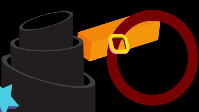 简单的抽象几何形状。多彩繁忙的图形复古主题背景动画。