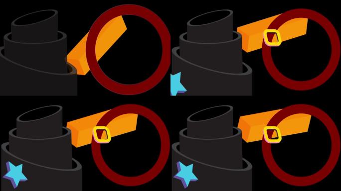 简单的抽象几何形状。多彩繁忙的图形复古主题背景动画。