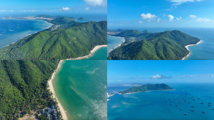 海南陵水南湾猴岛风光航拍