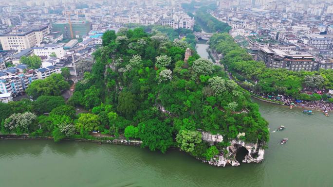 桂林山水市区古城风光航拍