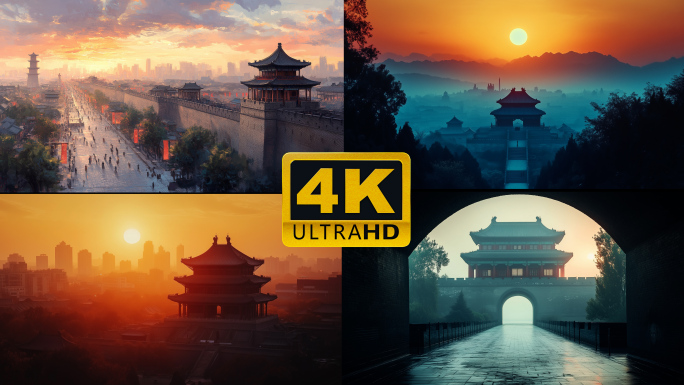 古城西安 夕阳古城 古都西安剪影