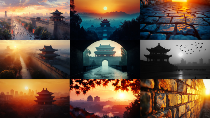 古城西安 夕阳古城 古都西安剪影