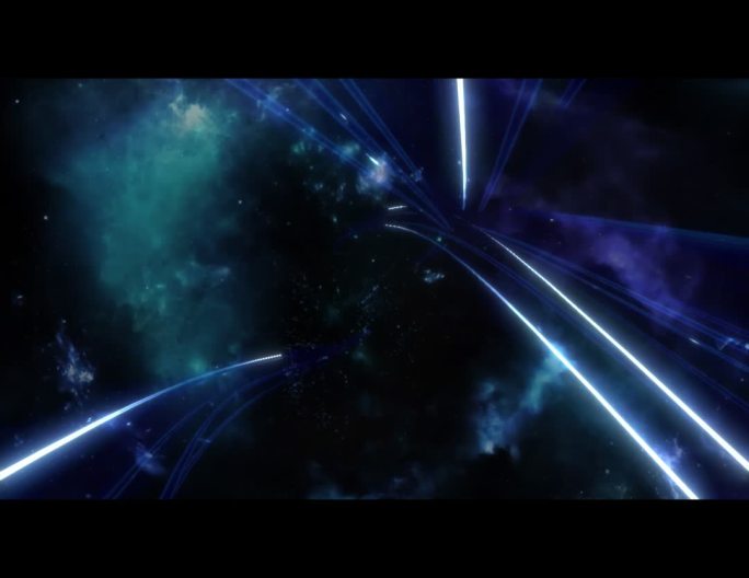 科技震撼星空宇宙光线穿梭地球片头AE模板