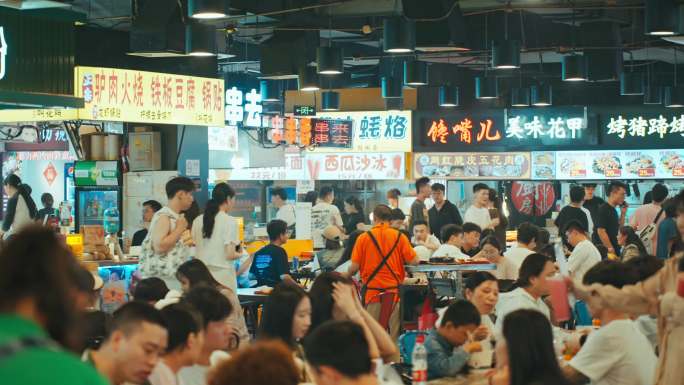 夜市烧烤小吃美食街夜生活夜经济夜宵大排档