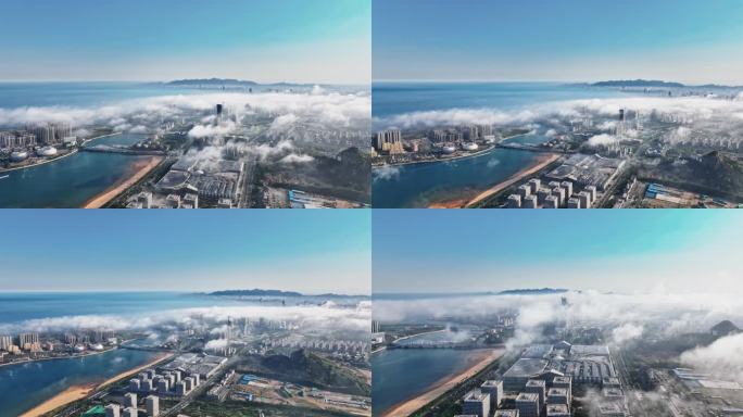 青岛东方影都全貌平流雾星光岛
