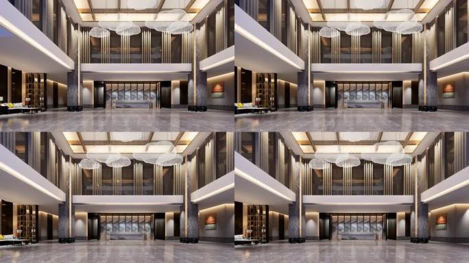 酒店会所大厅4K