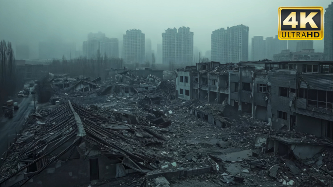 废墟城市废墟场景荒废残垣断壁2