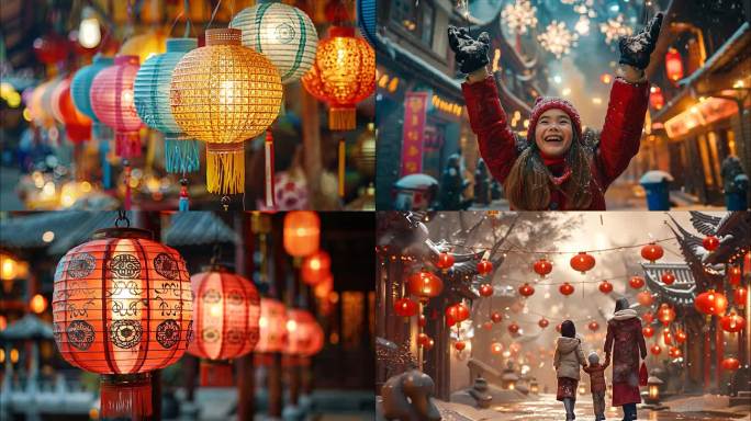 春节元旦过年过节烟花中国年喜庆大年三十热