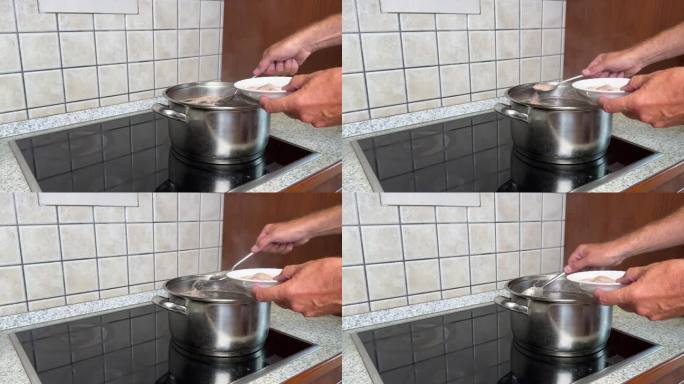 煮肉汤时的泡沫