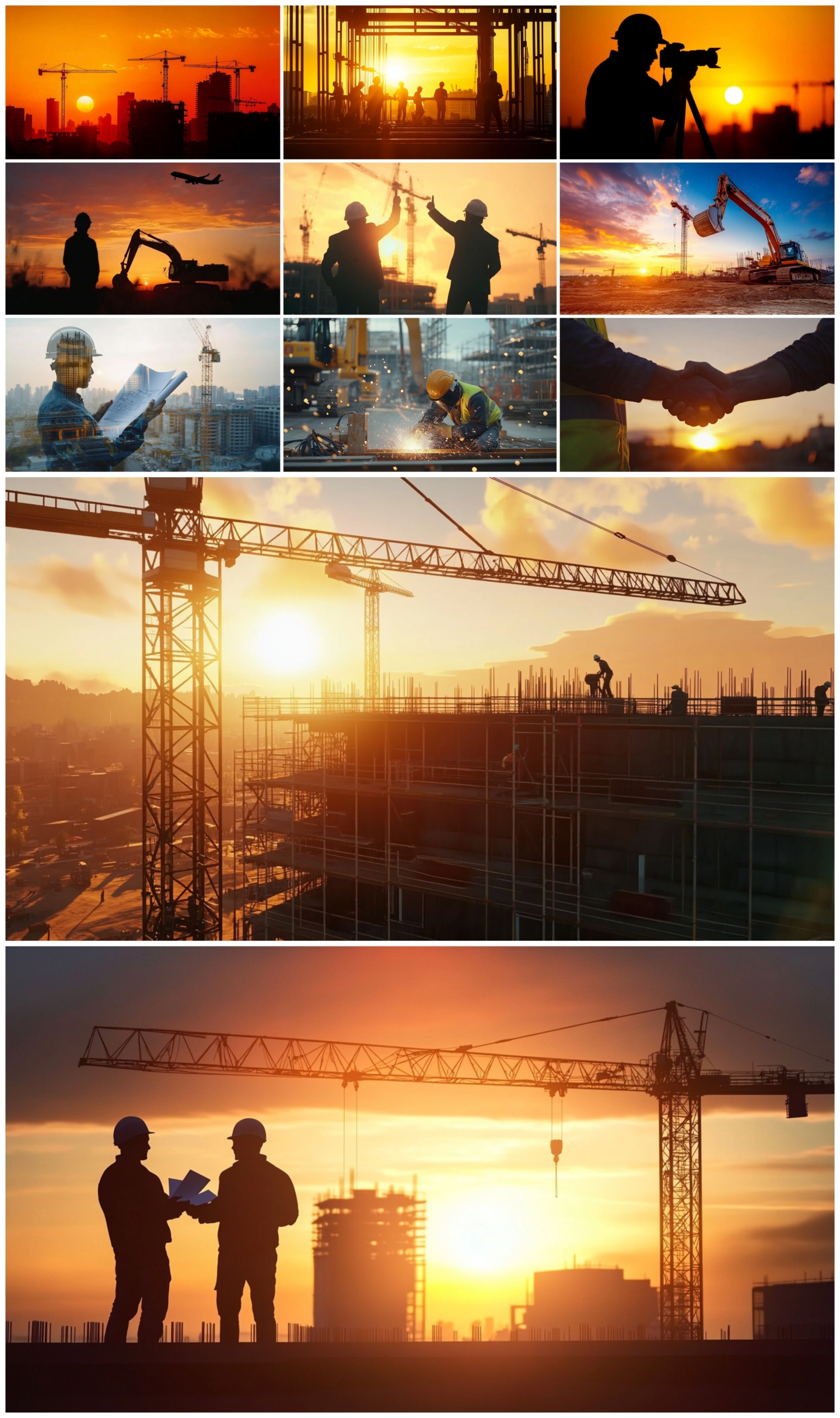 建筑工地工地延时城市建设工地施工建筑工人
