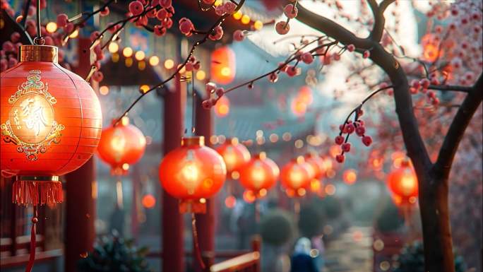 春节元旦过年过节烟花中国年喜庆大年三十热