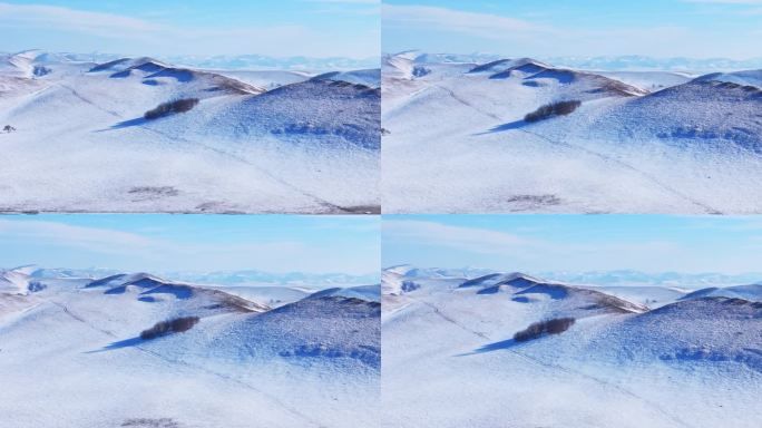 冬季内蒙古乌兰布统雪景航拍-0115
