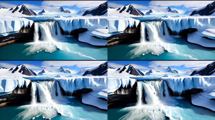 雪崩冰川河流南极北极寒冷冰雪融化南极36