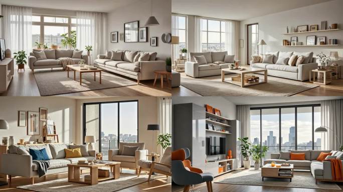 现代简约风格室内温馨客厅装修设计