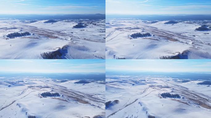 冬季内蒙古乌兰布统雪景航拍-0115