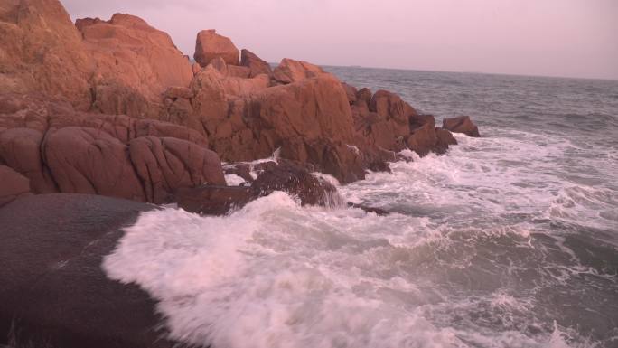 青岛日落海边空镜