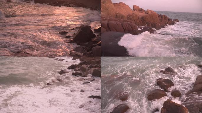 青岛日落海边空镜