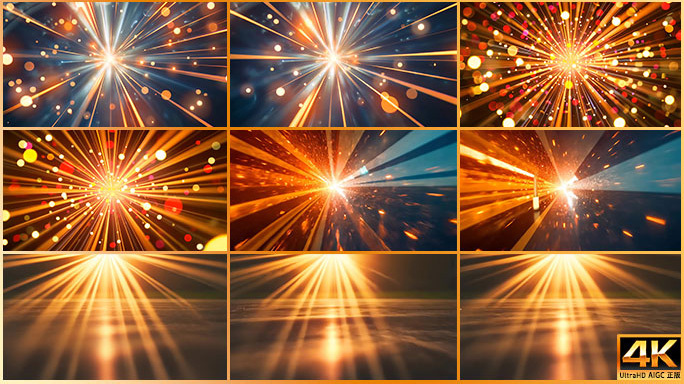 光线散射 中心点放射状 舞台动感片头背景