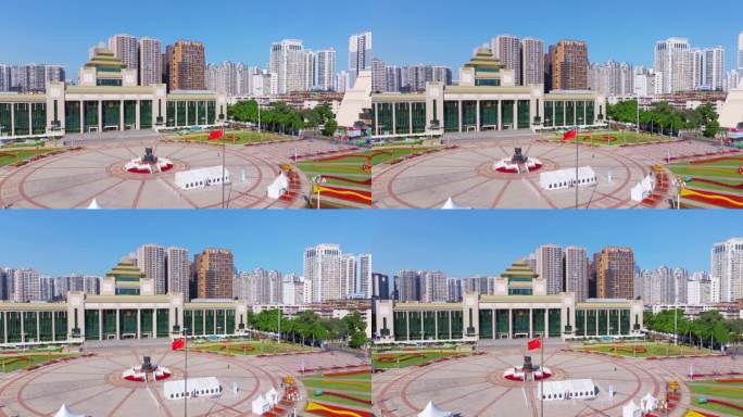 航拍广西南宁民族广场 七一广场