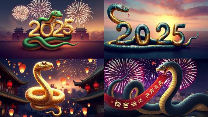 金蛇迎新2025蛇年乙巳蛇年新年元旦