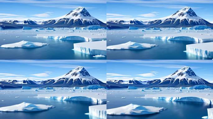 雪崩冰川河流南极北极寒冷冰雪融化南极36