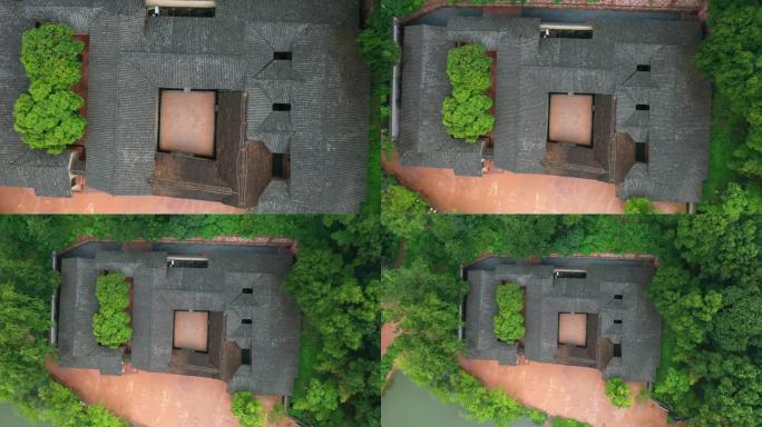 航拍湖南长沙宁乡花明楼景区