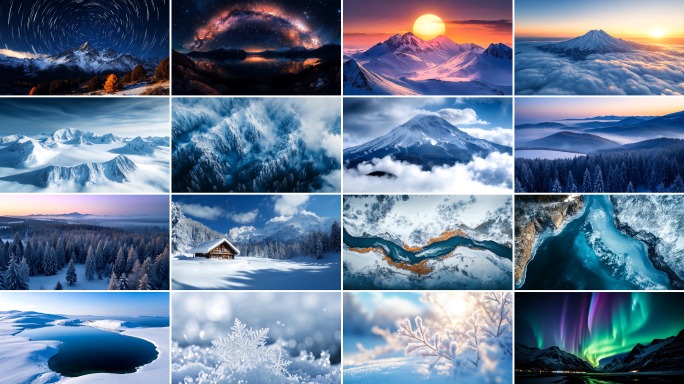 【4K】航拍雪山云海延时大气壮观合集