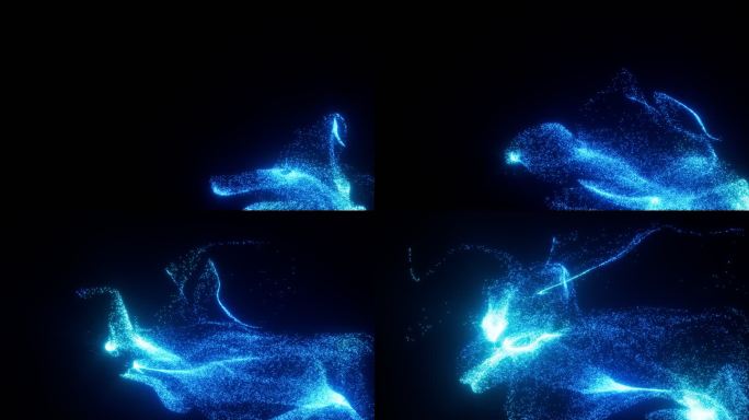 抽象发光的粒子背景动画