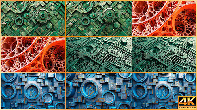 各种颜色立体几何图案元素合集舞台背景片头