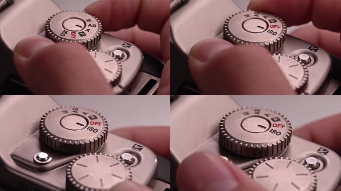 老式复古胶卷相机胶片相机转动拨盘转盘