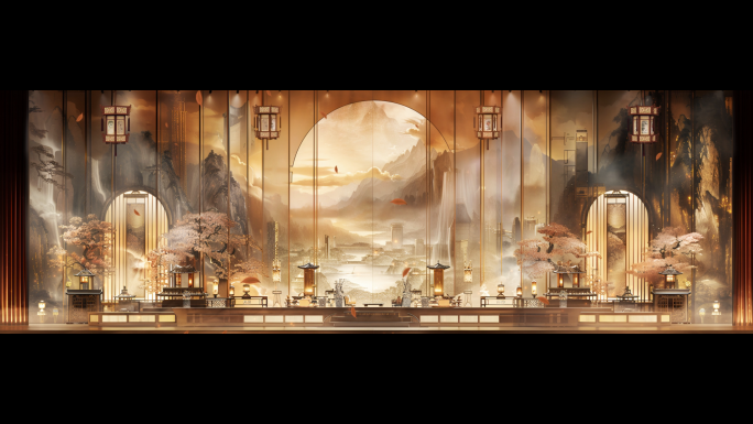 国风古风舞台背景戏曲戏剧