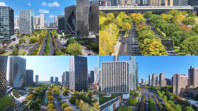 杭州临平迎宾路航拍视频