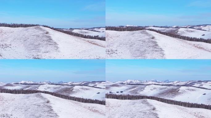 冬季内蒙古乌兰布统雪景航拍-0115