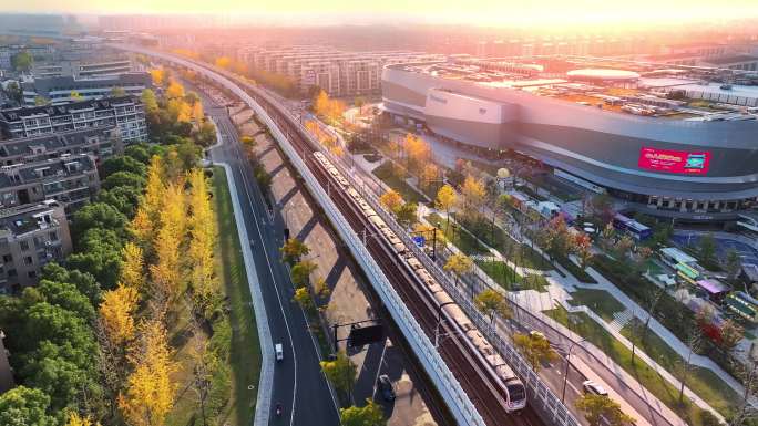 杭州临平地铁九号线航拍视频