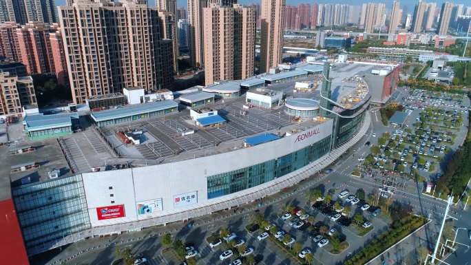 4K武汉东西湖区金银潭永旺梦乐城航拍