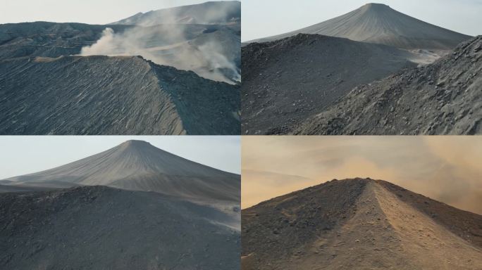 山脚下堆积的火山灰沙土