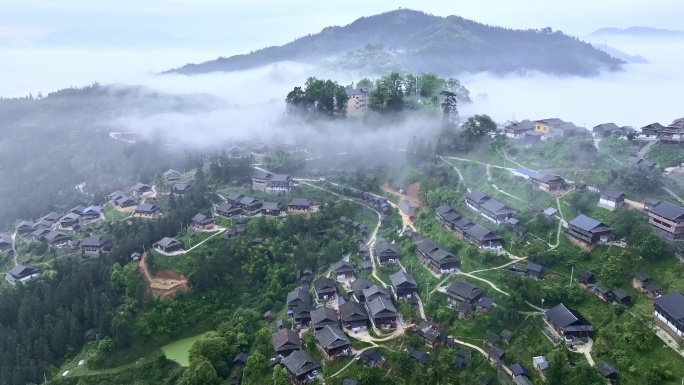 贵州苗寨 苗寨 苗家吊脚楼 苗寨传统村落