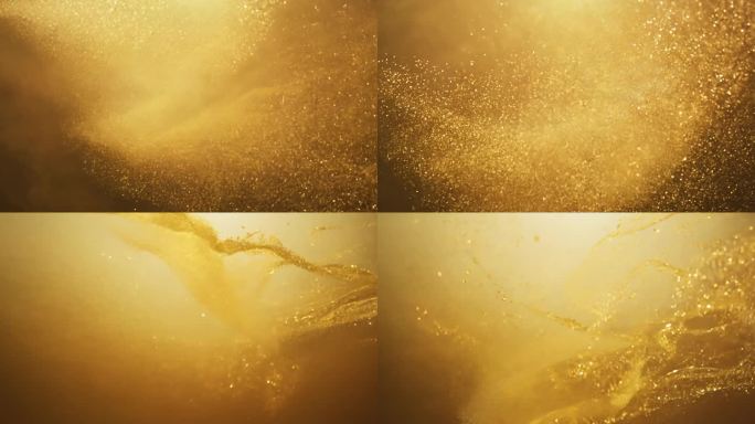 金色 粒子 风沙 飘散 抽象
