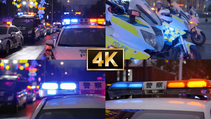 交警警车警察特警联合行动查酒驾