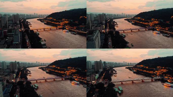 航拍兰州中山桥