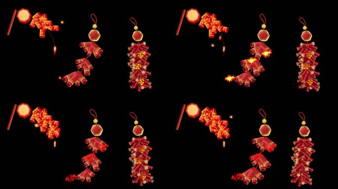 卡通鞭炮新年鞭炮