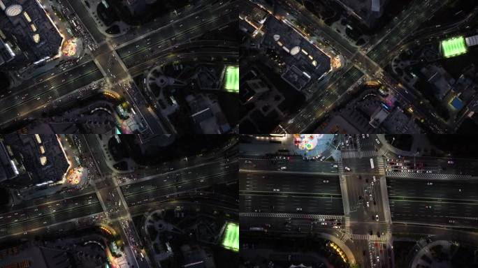 青岛崂山区万象汇立交夜晚亮灯