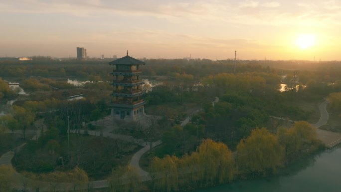 漯河临颍黄龙湿地公园风光4K高清HDR