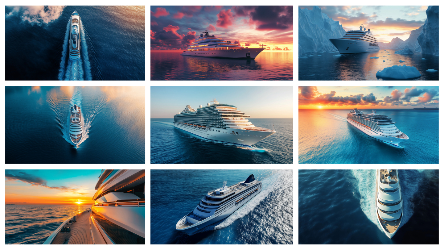 海上游轮乘风破浪航行