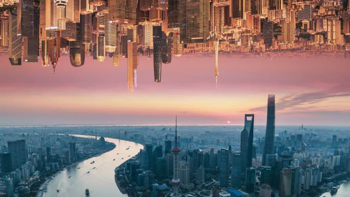 北上广深一线城市天际线建筑风光镜像合集