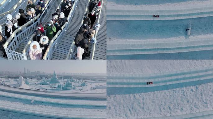 4K 哈尔滨第23届冰雪大世界大滑梯