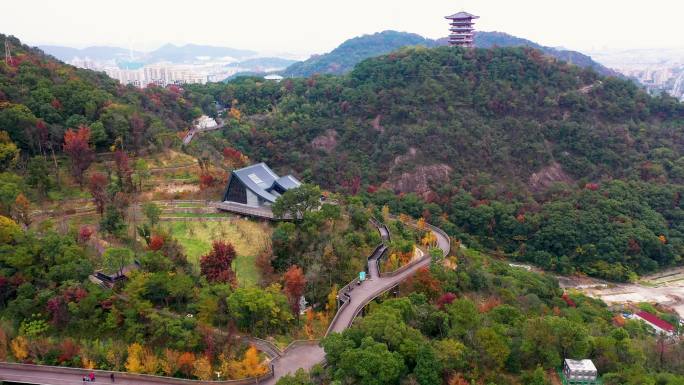 台州市椒江区，白云山绿道 ，航拍素材