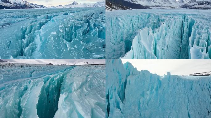 冰川表面分布的冰裂缝