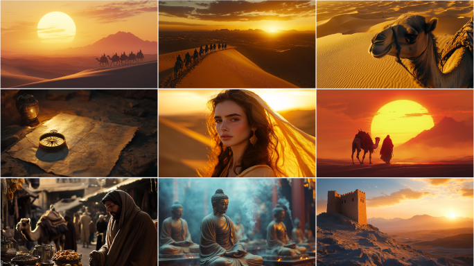 丝绸之路 一带一路 沙漠骆驼 西域人文